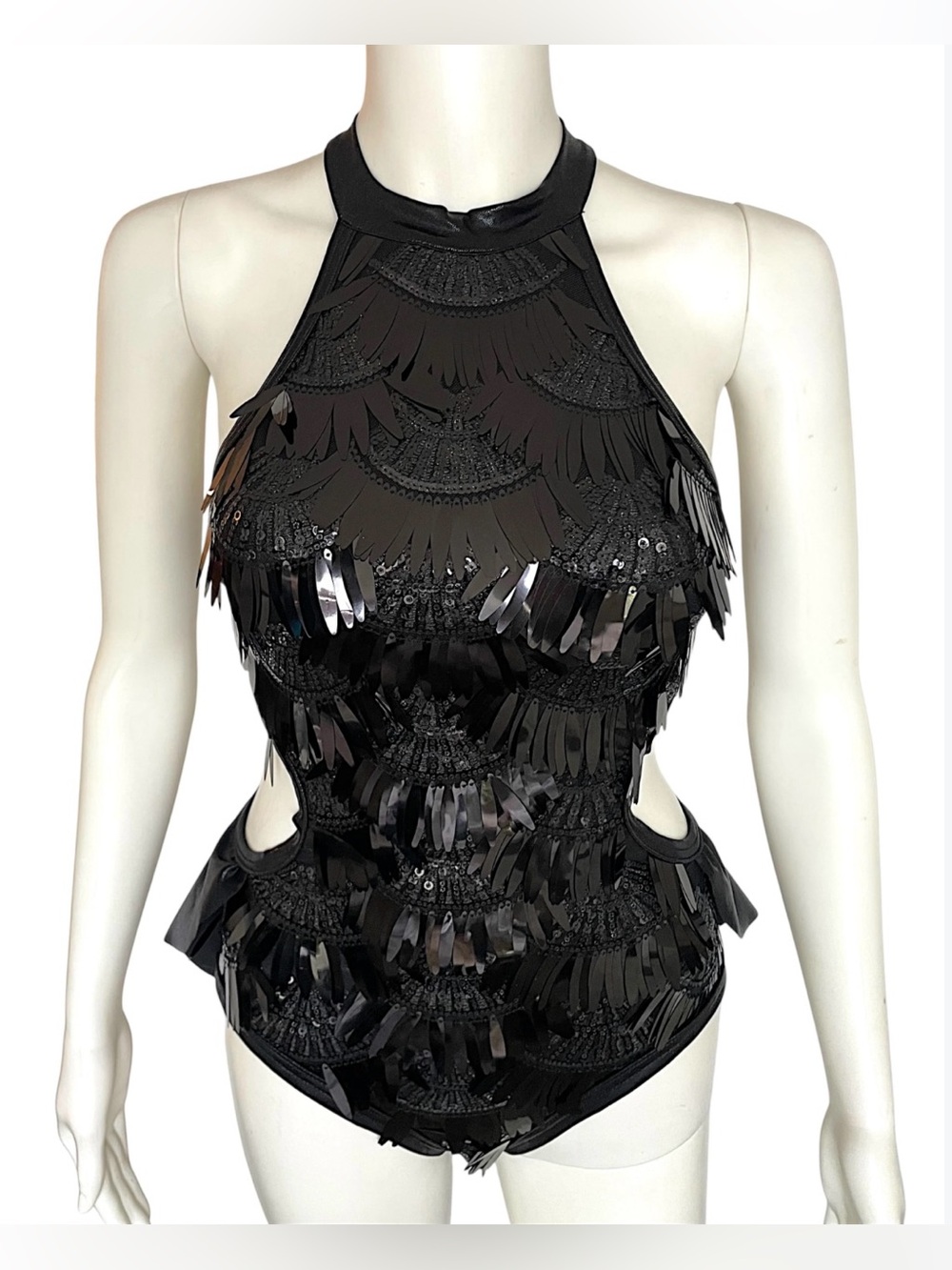 WEISSMAN Dance Leotard Black Shiny Sparkle MC